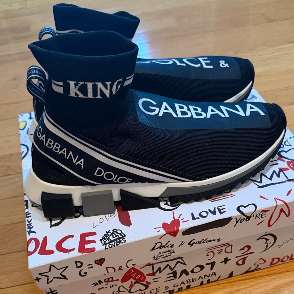 Dolce & Gabbana Black High-Top Sneakers - Picture 7 of 9
